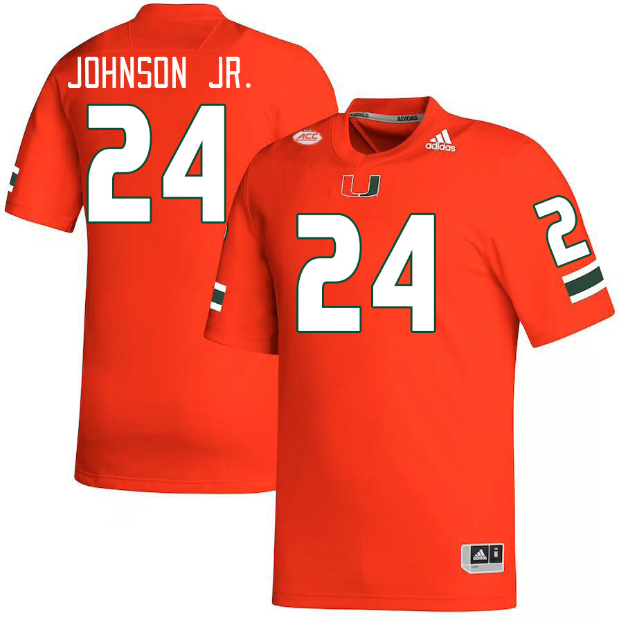 #24 Chris Johnson Jr. Miami Hurricanes Jerseys Football Stitched-Orange